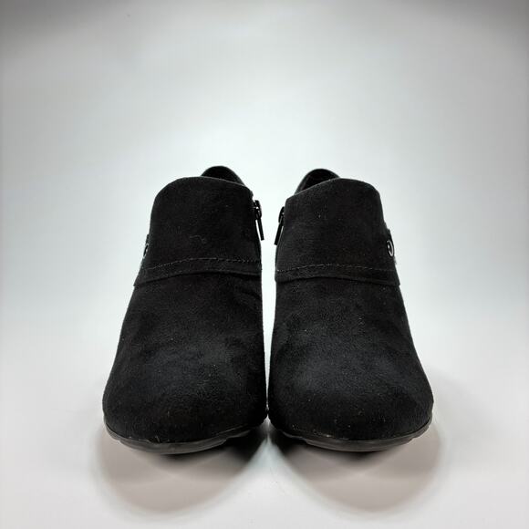 Xappeal Womens Boots Black Suede Side Zip Buckle Cone Heel Womens EU 39 US 6.5 - Picture 4 of 11